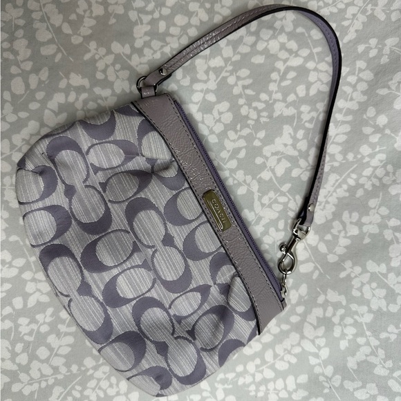 Coach Gray Signature Wristlet - Picture 2 of 5
